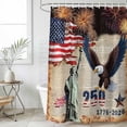 thumbnail image 4 of Anniversary USA Flag Bathroom Shower Curtains with 12 Hooks Waterproof Shower Curtain for Stalls and Bathtubs American Eagle Statue of Liberty Decorative Bathroom Privacy Curtain 72x96 Inches, 4 of 9