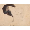 thumbnail image 2 of Adolph Tidemand 14x11 Gold Ornate Wood Frame and Double Matted Museum Art Print Titled - Study of a Horse (1844), 2 of 4