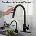 thumbnail image 1 of Modern Kitchen Touch Touchless Faucet with Pull-Out Spray Head, High-arc Single Handle Sink Water Mixer Tap Pull Down Sprayer 360 Degree Swivels (with Faucet Plate)Matte Black,Stainless Steel, 1 of 9