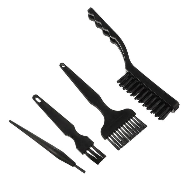 Anti Static Cleaning Brush for Keyboard with Versatile Hard Bristles and Different Tip Sizes Black Plastic