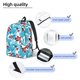 thumbnail image 3 of Disketp Hawaiian Style print Canvas Backpack Lightweight Travel Daypack Student Rucksack Laptop Backpack-Medium, 3 of 5