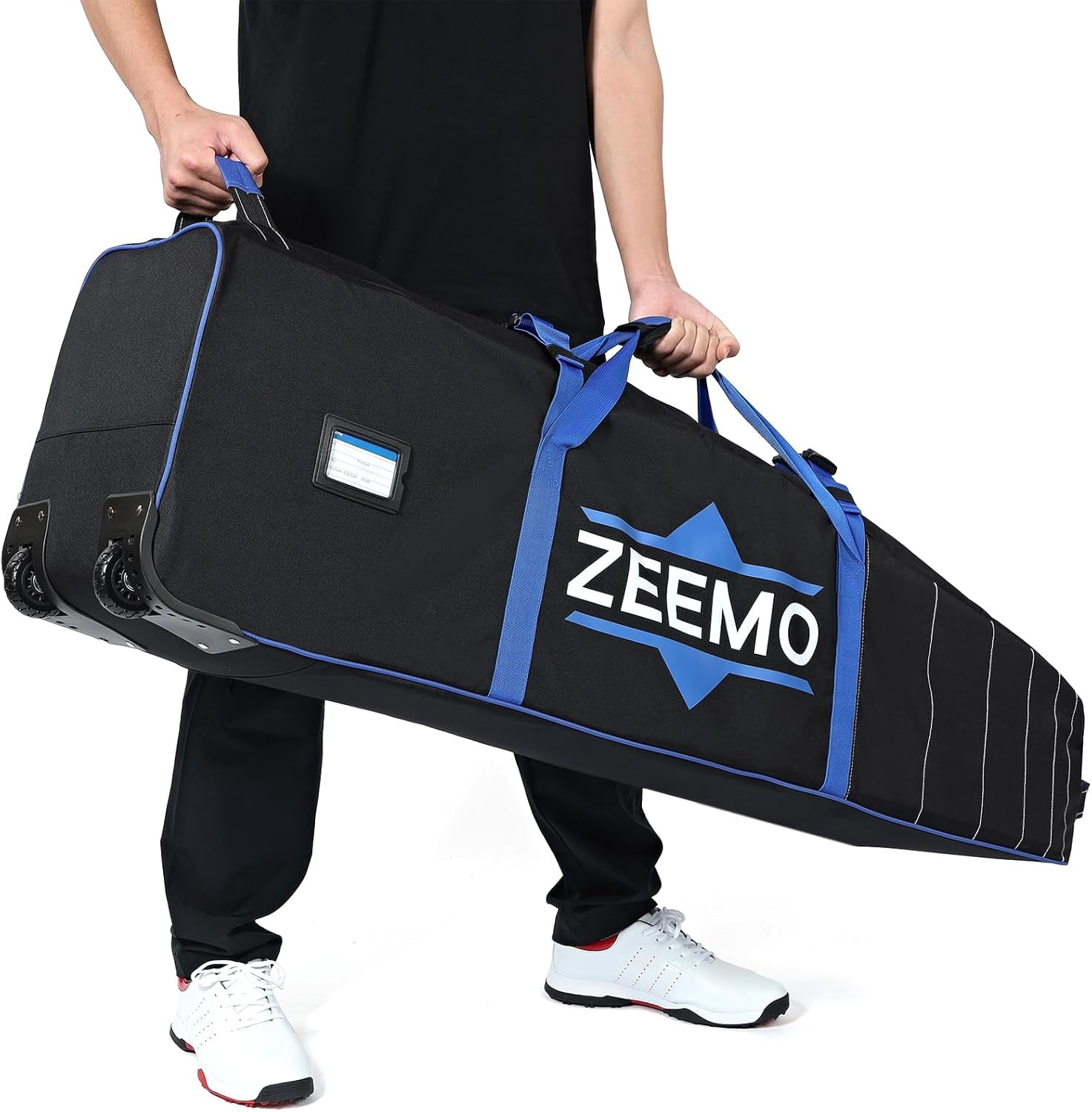 Golf Travel Bag Mid-Open Protective Wheeled Case Waterproof Soft-Sided Cover Heavy Duty Oxford for Clubs Stand Cart