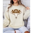 thumbnail image 2 of Mom Bull Skull Sweatshirt for Women Trendy Western Country Style Crewneck Sand Sweatshirt Adult Medium, 2 of 7