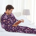 thumbnail image 6 of Lsque Snake And Flower Pattern Long Sleeve Pajama Set for Men - Soft 2-Piece Sleepwear and Loungewear Set with Pockets, Comfy Nightwear-X-Large, 6 of 7