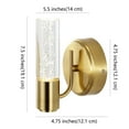 thumbnail image 5 of JONATHAN Y Bolha 5.5" 1-Light Minimalist Modern Bubble Acrylic/Iron Integrated LED Vanity Light, Brass Gold, 5 of 9