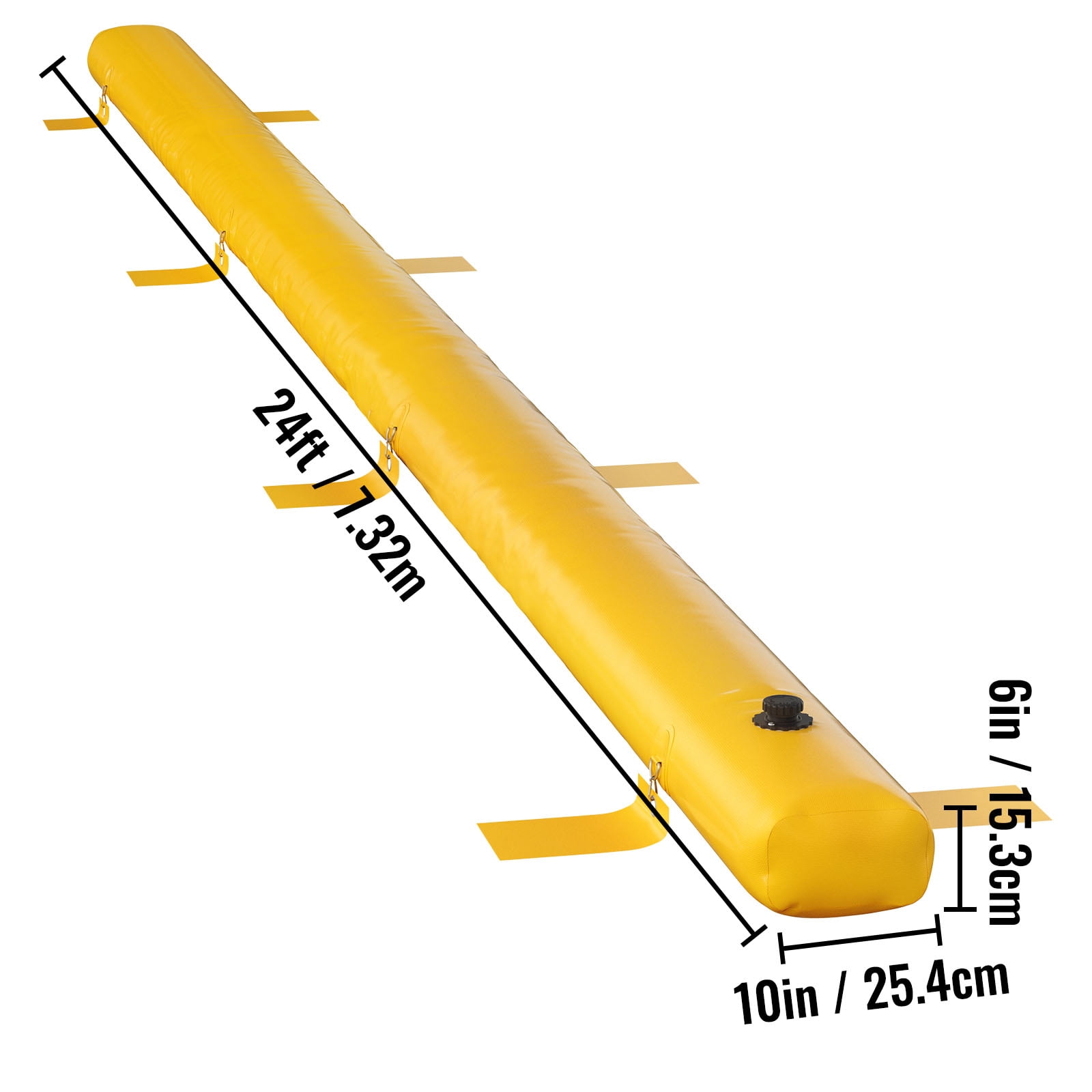 VEVOR Flood Barrier Hydro Barrier 24' Length x 6" Height for Water Diversion