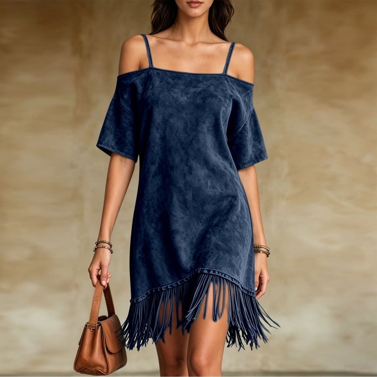 suede off the shoulder dress ATL's Finest Blue Off The Shoulder Dress ATL's Finest_Style
