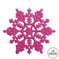thumbnail image 2 of Vickerman M101610 8 in. Magenta Glitter Snowflake 12-Pvc Box, 2 of 2