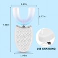 thumbnail image 3 of Cepillo de dientes eléctrico - Cepillos de dientes ultrasónicos en forma de U para blanquear los dientes - Limpieza bucal de 360°, protección de encías manos libres, carga inalámbrica, luz LED brillar Electrónica, 3 of 5