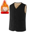 thumbnail image 2 of Htigea Women's Warm Fleece Lined Vest V Neck Sleeveless Jackets Winter Quilted Waistcoat Button Down Gilet with Pockets Black XXL, 2 of 8