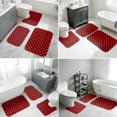 thumbnail image 5 of Red and Black Checkered Pattern Bathroom Rug Set 3 Piece,Non-Slip Bath Mat Set with U-Shaped Contour and Runner Soft Absorbent Washable, 5 of 5