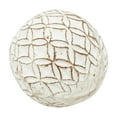 thumbnail image 6 of DecMode White 4" Handmade Carved Ceramic Orbs & Vase Filler with Varying Patterns (4 Count), 6 of 11