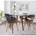 thumbnail image 2 of Folia-Symphony Mid-Century Modern Square Dining Set in Walnut Wood with Square Glass Tabletop and Black Faux Leather - 5 Piece, 2 of 6