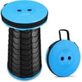 thumbnail image 1 of Tabouret Télescopique Portable, Chaise Pliante, Chaise Rétractable, Tabourets en Plastique Réglables avec Charge Max 330lbs, pour Camping Pêche Randonnée Jardin Golf BBQ (Bleu), 1 of 5