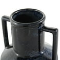 thumbnail image 5 of DecMode 11" Ombre Textured Dark Blue Ceramic Vase with Rectangular Handles, 5 of 9