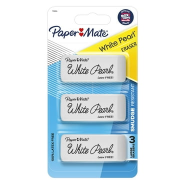 Paper Mate White Pearl Latex-Free Eraser, 3/Pkg.