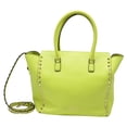 thumbnail image 2 of Pre-Owned Valentino Garavani Medium Rockstud Double Handle Tote Bag in Neon Yellow Leather, 2 of 2