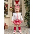 thumbnail image 6 of RUINIXCW Newborn Baby Boy Girl My First Christmas Outfit Infant Girls Fall Winter Clothes Letters Romper and Plaid Skirt Headband Long Socks 4Pcs Set, 6 of 10