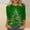 Green, variant on Craaazy Shirts for Women Tie-Dyed Printed Bright-coloured Crewneck 3/4 Sleeve Pullover Tops Gifts for Women