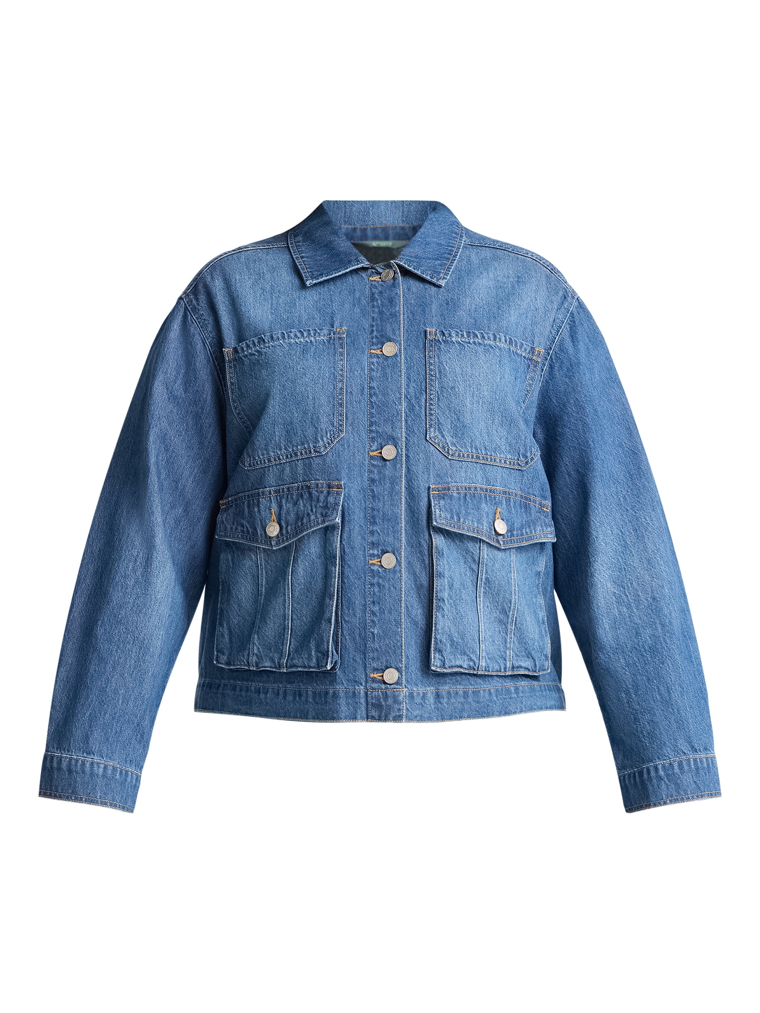 Terra & Sky Women's Plus Denim Utility Jacket, Sizes 0X-5X