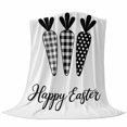 thumbnail image 6 of Happy Easter Blanket Soft Cozy Warm Twin Blanket for Bed, Plush Fuzzy Flannel Fleece Blankets for Sofa, Spring Carrots Country Black and White Plaid Throw Blankets for Couch, Gifts for Men, 60"x80", 6 of 9