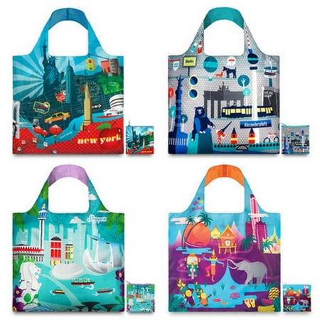 New York Bass - LOQI Urban New York Collection Pouch, Set of 4 Reusable Bags