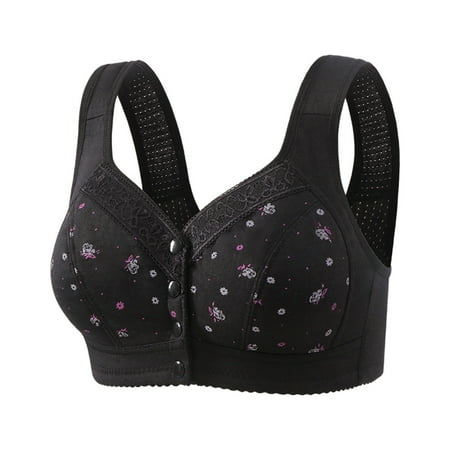 Itsame 1 Pack Everyday Casual Bra Set Womens Full Support Bra Comfortable Breathable Standard Straps Wireless Comfort Bralette Black Size 2XL