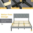 thumbnail image 5 of DWVO King Size Upholstered Bed Frame with Adjustable Headboard, Wooden Slats Mattress Foundation with Soundproof Cotton, Gray, 5 of 7