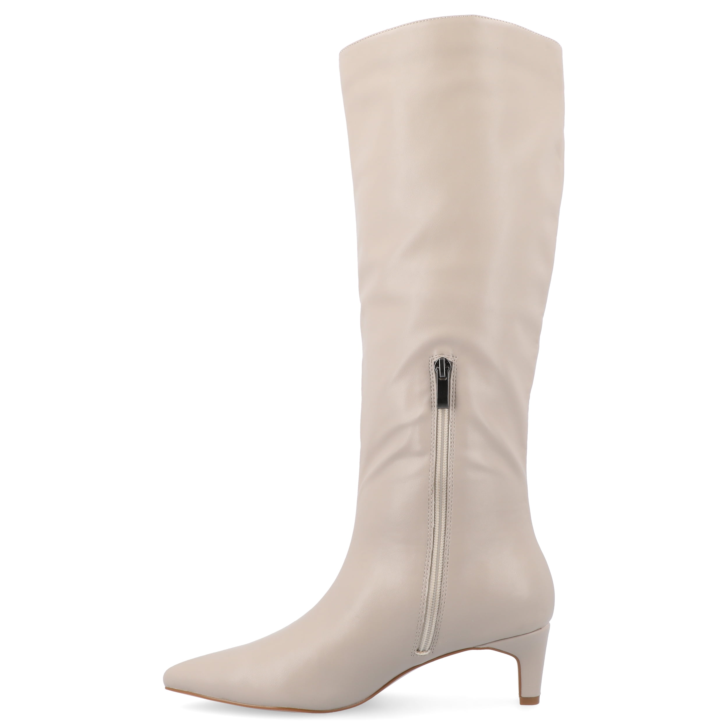 Journee Womens Tullip Tru Comfort Foam Wide Width Wide Calf Kitten Heel Pointed Toe Boots