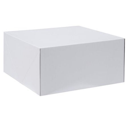 16" Square Silver Cake Drum & 16" x 16" x 6" White Cake Box With removable Lid
