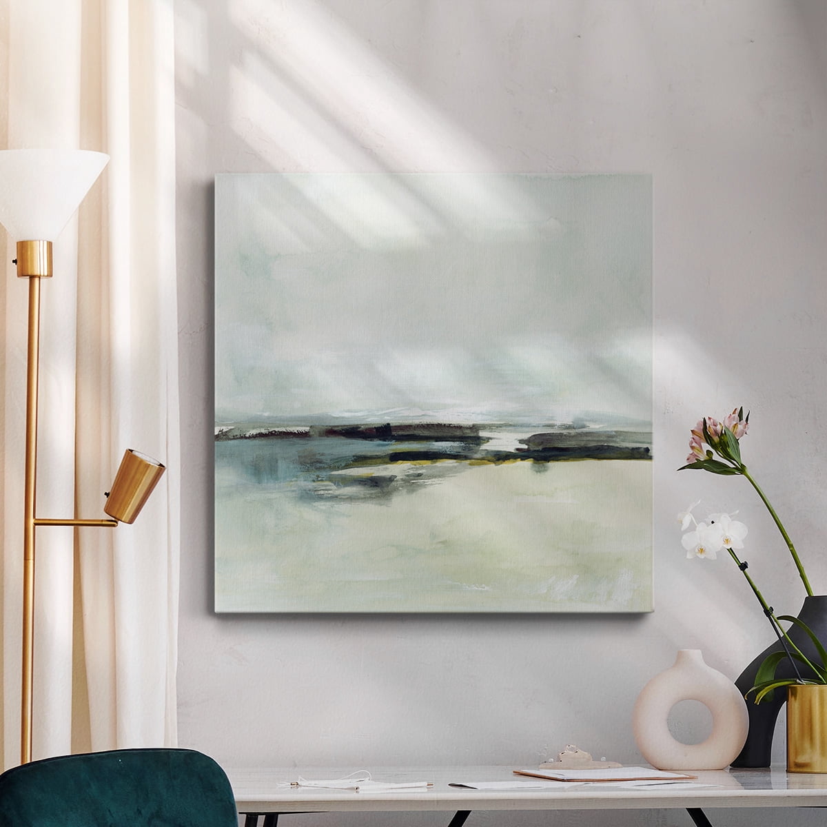 Wexford Home Sage Skies I-Premium Gallery Wrapped Canvas, 40" x 40" - Ready to Hang
