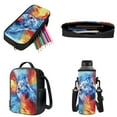 thumbnail image 3 of Xixirimido Wolf Red Blue Fire Pattern 4Pcs Children Schoolbag Set Large Capacity Backpack with Lunch Box Pencil Pouch and Water Bottle Holder Bag for Teens Boys Girls Bookbag Set, 3 of 6