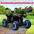 thumbnail image 6 of Joyracer 4WD 24V 2 Seaters Kids Ride on Toy, 4×200W Motors, 7AH Battery Powered Electric 4-Wheeler ATV w/ Kneepads, Music, Black, 6 of 9