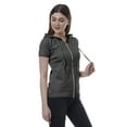 thumbnail image 3 of Moomaya Womens Zip Up Hoodie Short Sleeves Top Pockets Casual Hoodies, 3 of 6
