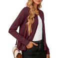 thumbnail image 6 of Posijego Women's Crewneck Cardigan Sweaters Knit Long Sleeve Cropped Cardigans Lightweight Outerwear, 6 of 9