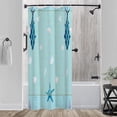 thumbnail image 3 of Stall Shower Curtain,36x72 inch RV Bathroom Shower Curtains Set with Hooks,Blue Beach Bath Curtain,Waterproof Fabric, 3 of 6