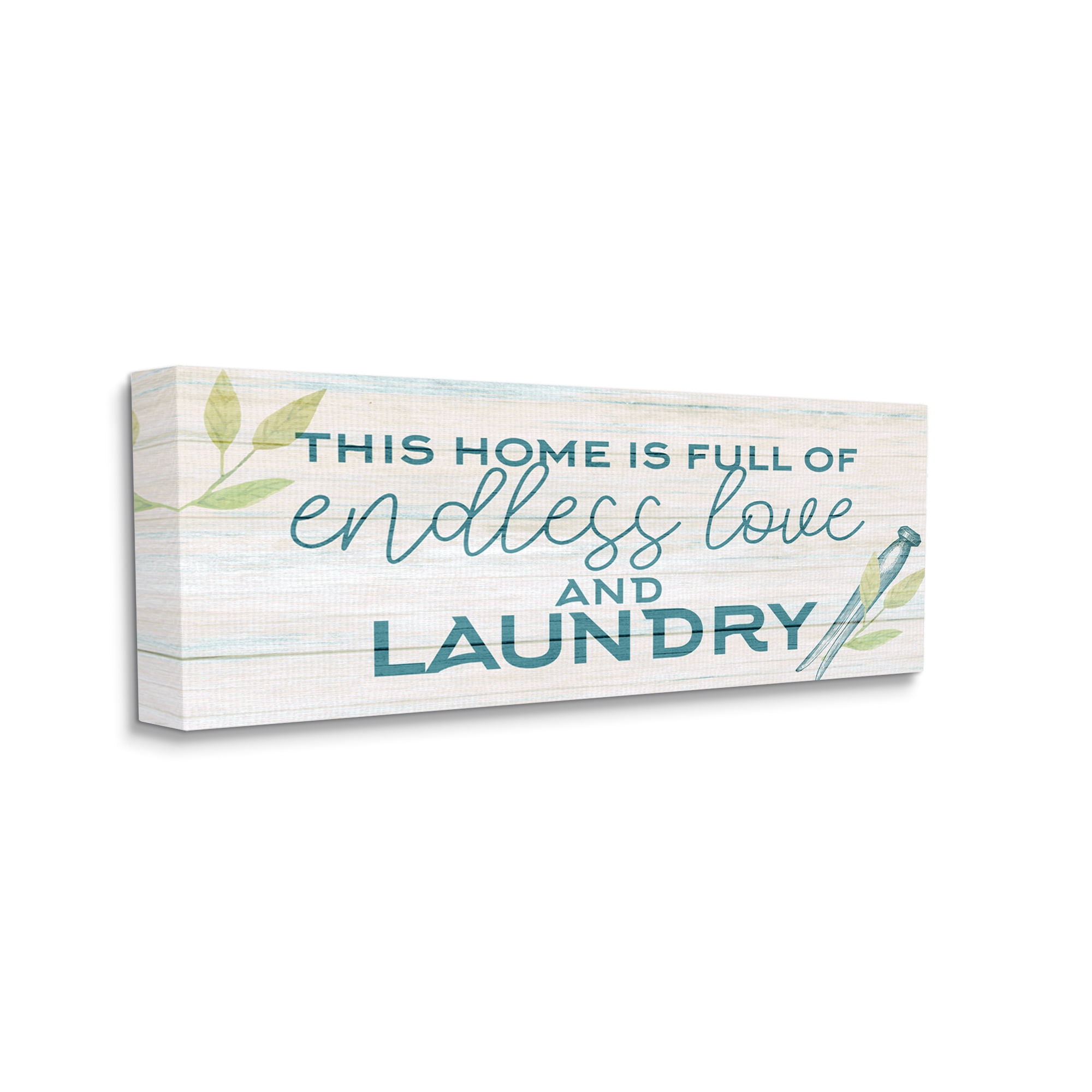 Stupell Industries Love & Laundry Botanicals Botanical & Floral Painting Gallery Wrapped Canvas Art Print Wall Art, 24 x 10