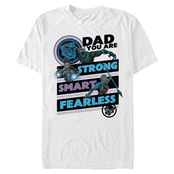 Men's Marvel Black Panther Dad You are Strong Smart Fearless Graphic Tee White 2X Large