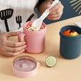 thumbnail image 4 of Breakfast Cup Portable Office Travel Camp Picnic Snack Cereal Fruits Storage Mug Students Food Container for Children Pink, 4 of 10