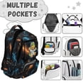 thumbnail image 7 of FKELYI 17 Inch School Backpack for Kids Schoolbag Dinosaur Lightning Print Primary School Daypack with Multi-Pockets Lightweight Rucksack Bookbag for Elementary Student, 7 of 7