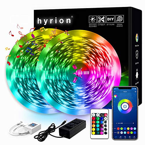 Details about   25 ft LED Strip Lights with 44-Key Remote RGB LED Lights with Built-in Mic Sync 