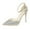 White, variant on LNMQLPDBS Women's Closed Toe Rhinstone Wedding Low Heel Slingback Clear Kitten Heels,Adjustable Strap Pointed Toe Bow Pumps High Heeled Prom Dress Shoes
