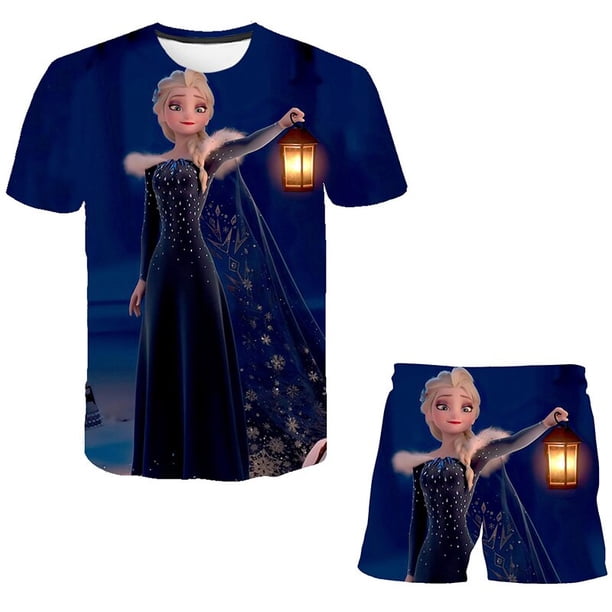 Moda bebé niños niña Frozen Elsa Anna conjuntos de ropa bebé niña ropa niños deportes sudadera pantalones 2 uds Elsa Anna trajes Outfit3T Gao Jinjia LED