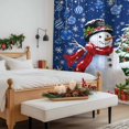 thumbnail image 4 of Navy Blue Christmas Sheer Curtains 84 Inches Long, Snowman Xmas Tree Ball Gifts Winter Light Filtering Window Curtains for Living Room, Rod Pocket Voile Sheer Curtain Drapes, 52"Wx84"L, 2 Panels, 4 of 9