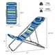 Patiojoy 2 PCS Chaise de Plage Chaise Longue Inclinable Chaise Pliante W / 3-Position Dossier Réglable Bleu – image 2 sur 10