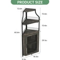 thumbnail image 2 of GAOMON Corner Wine Cabinet with Led Light & Detachable Wine Rack, 5-Tier  Corner Bar Cabinet with Barn Door and Glass Holder, Farmhouse Buffet Cabinet and Home Bar, 2 of 16