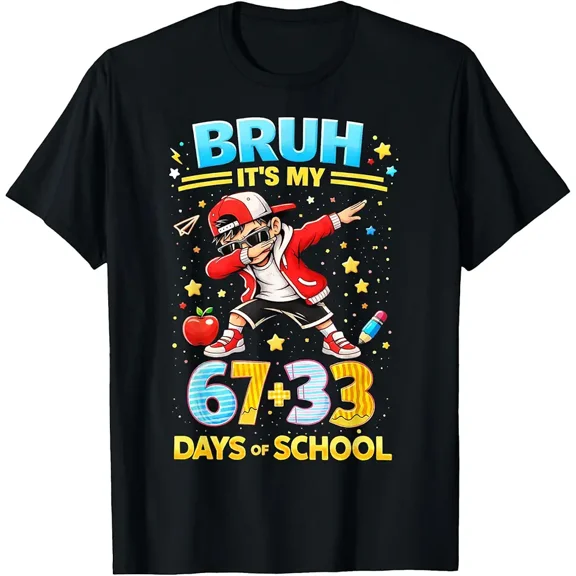Bruh It's My 67 33 Days of School Boys 100th Day of School T-Shirt