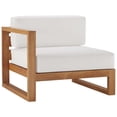 thumbnail image 3 of Modway Upland Canapé Sectionnel de Patio en Bois de Teck Massif 3 Pcs, Naturel et Blanc, 3 of 15