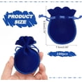 thumbnail image 2 of 100 bolsas de terciopelo con cordón, 9,5 x 7,5 cm, color azul, para joyería, regalo de Navidad, boda, cumpleaños, fiestas., 2 of 9