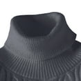 thumbnail image 4 of Men's Loose Fit Turtleneck Christmas Sweater Casual Knitted Twisted Long Sleeve Pullover Sweaters Top, 4 of 7